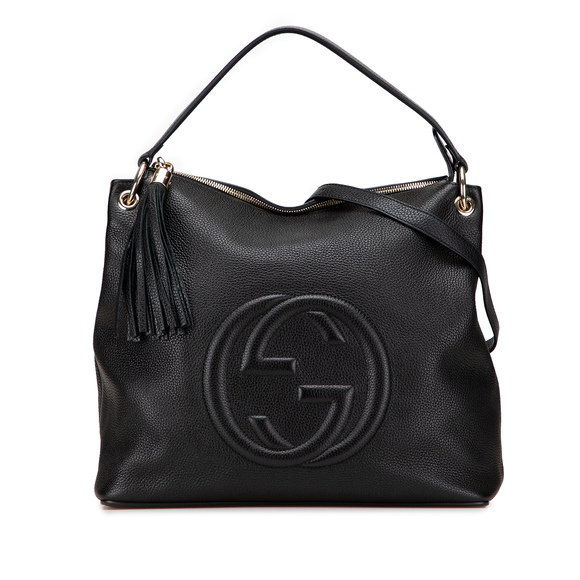 Pre-Loved Gucci Large Pebbled Calfskin Soho Convertible Hobo - Picture 1 of 10